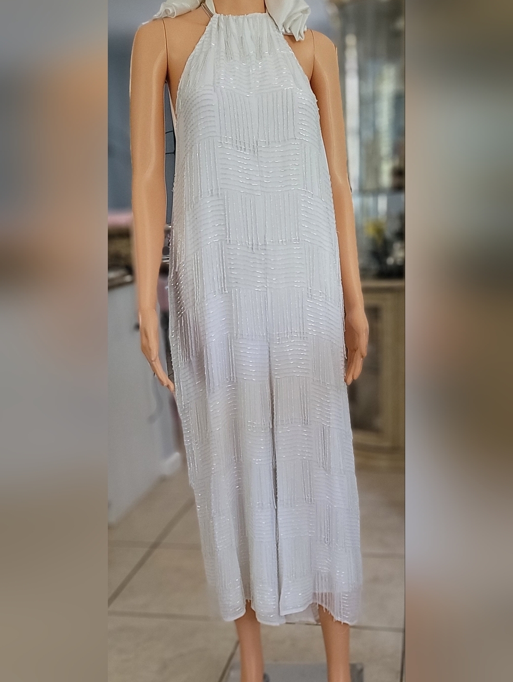 ASOS White jumpsuit with white beads - Picture 3 of 8